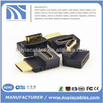 Fêmea de HDMI a F / M macho Adaptador do adaptador de 90 graus Extensor do acoplador